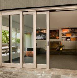 Cửa nhôm cao cấp màu cà phê + vân gỗ